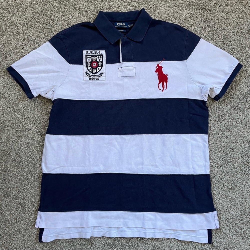 🔴Polo Ralph Lauren Shirt Size XL Navy White Big Pony Wu-Tang